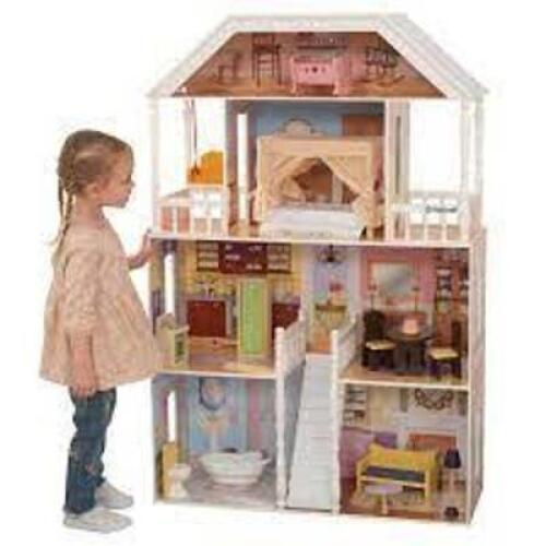 DESCRIPTION (1) SAVANNAH WOODEN DOLLHOUSE BRAND/MODEL KIDKRAFT #551607825 ADDITIONAL INFORMATION RETAILS FOR $150.00 SIZE 4 FT TALL THIS LOT IS ONE MO