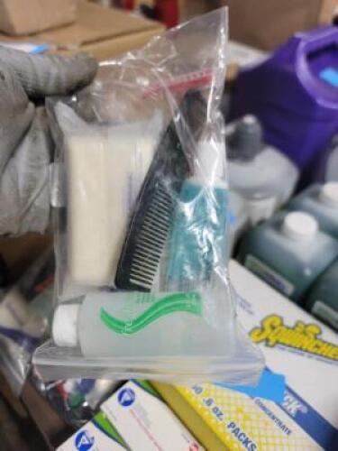 DESCRIPTION: (6) PACKS OF TOILETRIES INFORMATION: TRAVEL TOOTHBRUSH, SOAP, RAZOR, ECT QTY: 6