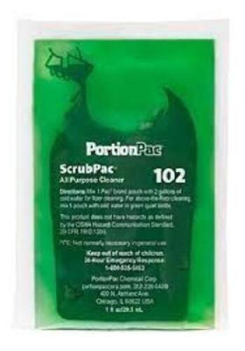 DESCRIPTION: 1 BOX OF (30) SCRUBPAC ALL PURPOSE CLEANER BRAND/MODEL: PORTIONPAC 102 SIZE: 1 OZ QTY: 1