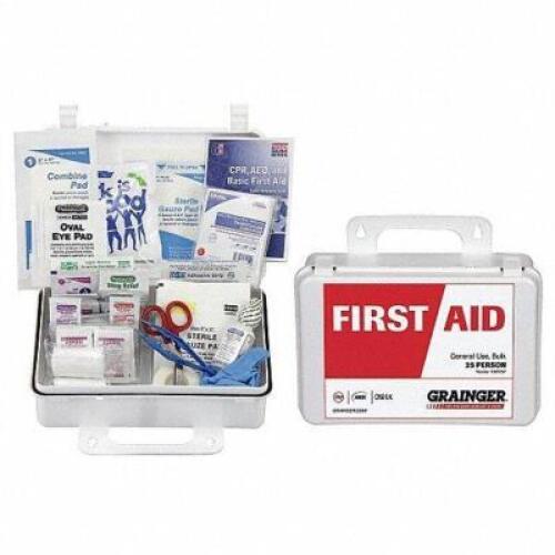 DESCRIPTION (2) FIRST AID KIT BRAND/MODEL GRAINGER #39N797 ADDITIONAL INFORMATION RETAILS FOR $40.00 EA SIZE 25 PERSON THIS LOT IS SOLD BY THE PIECE Q