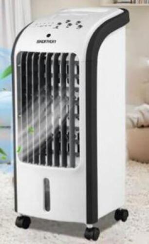 DESCRIPTION: (1) 3 IN 1 EVAPORATIVE AIR COOLER BRAND/MODEL: SKOYON FL-1791R RETAIL$: 199 SIZE: 10"L11"W24"H QTY: 1
