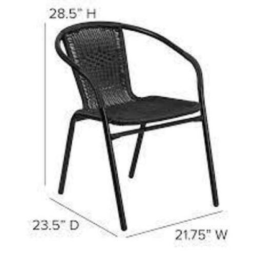 DESCRIPTION: (2) OUTDOOR ARMCHAIRS BRAND/MODEL: FLASH FURNITURE INFORMATION: BLACK RETAIL$: $260.00 TOTAL QTY: 2