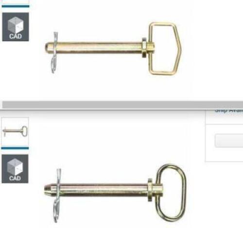 DESCRIPTION (6) HITCH PINS BRAND/MODEL FABORY #3HLN3 AND #3HLN8 ADDITIONAL INFORMATION RETAILS FOR $10.00 EA SIZE #3HLN8 IS 3/4 PIN DIA 5 1/4 USABLE L