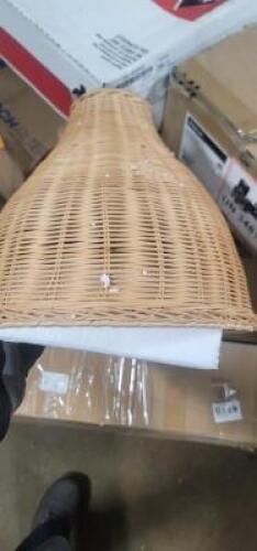 DESCRIPTION: (3) LAMP SHADE INFORMATION: WICKER RETAIL$: $26.78 EA QTY: 3