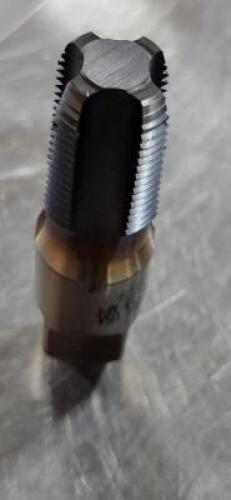 DESCRIPTION: (1) HSS STANDARD FLUTE PIPE TAP BRAND/MODEL: HERTEL 8244595 RETAIL$: 73.06 SIZE: 3/8-18 NPT QTY: 1