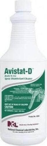 DESCRIPTION: (6) DISINFECTANT SPRAY BRAND/MODEL: NCL AVISTAT-D INFORMATION: CITRUS FLORAL SCENT RETAIL$: $13.00 EA SIZE: 1 QT QTY: 6