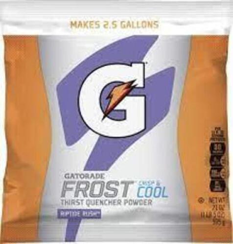 DESCRIPTION: (4) SPORTS DRINK POWDER CONCENTRATE BRAND/MODEL: GATORADE #3UYW7 INFORMATION: RIPTIDE RUSH RETAIL$: $10.00 EA SIZE: 1 LB QTY: 4