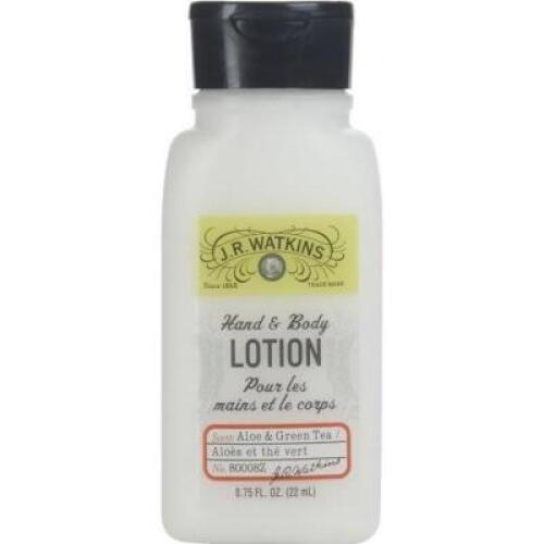 DESCRIPTION: (10) HAND AND BODY LOTION BRAND/MODEL: JR WATKINS INFORMATION: ALOE AND GREEN TEA SIZE: 0.75 FL OZ QTY: 10