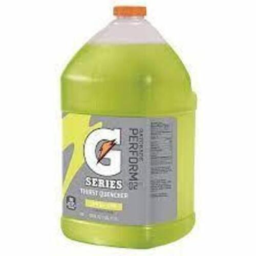 DESCRIPTION: (2) SPORTS DRINK MIX LIQUID BRAND/MODEL: GATORADE #3AW92 INFORMATION: LEMON LIME RETAIL$: $17.17EA SIZE: 1 GALLON QTY: 2