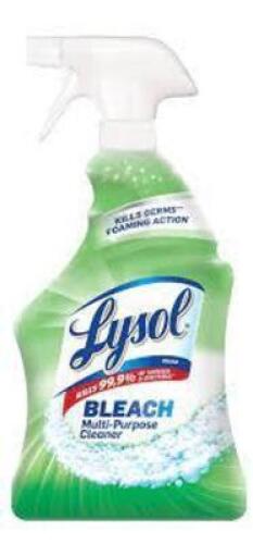 DESCRIPTION: (6) MULTI PURPOSE CLEANER BRAND/MODEL: LYSOL WITH BLEACH RETAIL$: $6.00 EA SIZE: 32 OZ QTY: 6