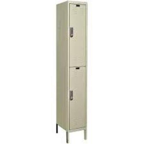 DESCRIPTION: (1) DOUBLE TIER 2 DOOR LOCKER BRAND/MODEL: HALLOWELL #T9FB2143007 INFORMATION: PARCHMENT RETAIL$: 331.95 SIZE: 15"W 15"D 36"H QTY: 1