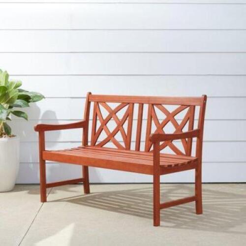 DESCRIPTION (1) OUTDOOR DURABLE WOOD BENCH BRAND/MODEL VIFAH #56372061 ADDITIONAL INFORMATION RETAILS FOR $117.04 SIZE 48 L X 24 W X 34 H THIS LOT IS