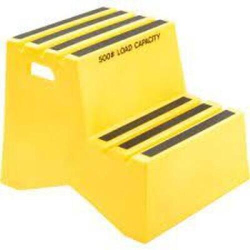DESCRIPTION: (1) PLASTIC STEP STOOL BRAND/MODEL: GLOBAL INDUSTRIAL INFORMATION: YELLOW RETAIL$: $100.95 EA SIZE: 21X24X19 QTY: 1
