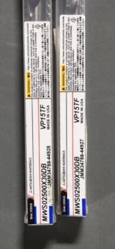 DESCRIPTION: (2) SOLID CARBIDE, 30XD , 1/4" DRILL BRAND/MODEL: MITSUBISHI MATERIALS MWS02500X30DB RETAIL$: $510.99 EACH SIZE: 1/4" QTY: 2