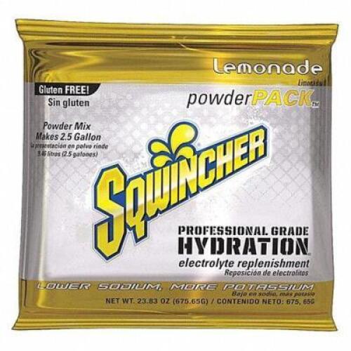 DESCRIPTION: (6) SPORTS DRINK MIX POWDER CONCENTRATE BRAND/MODEL: SQWINCHER #3UZR7 INFORMATION: LEMONADE RETAIL$: $6.65 EA SIZE: 2.5 GAL YIELD QTY: 6
