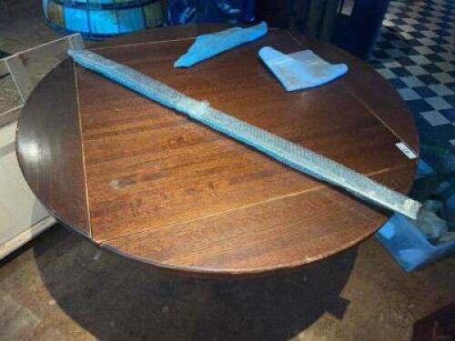 DESCRIPTION: (2) 50" ROUND TABLES W/ DROP LEAF SIDES SIZE 50" R LOCATION: BAR THIS LOT IS: SOLD BY THE PIECE QTY: 2