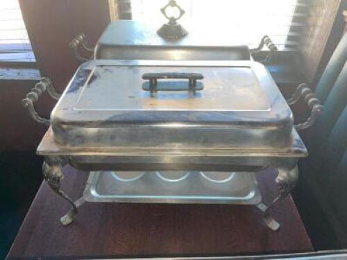 DESCRIPTION: (2) FULL SIZE CHAFER SETS LOCATION: BAR THIS LOT IS: SOLD BY THE PIECE QTY: 2