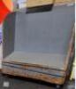 (1) 3 WALLED ROLLING WOODEN CART