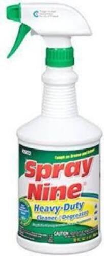 DESCRIPTION (4) HEAVY DUTY CLEANER AND DEGREASER DISINFECTANT BRAND/MODEL SPRAY NINE #26832 ADDITIONAL INFORMATION RETAILS FOR $5.00 EA SIZE 32 FL OZ