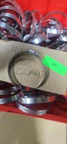 (1) LOT OF APROX (20) MISC HOSE CLAMPS