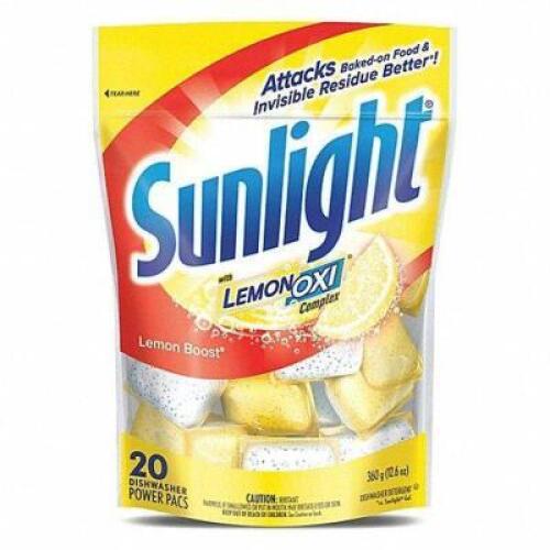 DESCRIPTION (6) MACHINE WASH DISHWASHER DETERGENT BRAND/MODEL SUNLIGHT #41P004 ADDITIONAL INFORMATION RETAILS FOR $52.46 TOTAL SIZE 20 CT THIS LOT IS