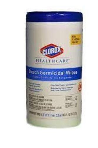 DESCRIPTION (4) BLEACH GERMICIDAL WIPES BRAND/MODEL CLOROX HEALTHCARE ADDITIONAL INFORMATION RETAILS FOR $44.59 SIZE 20 WIPES THIS LOT IS SOLD BY THE