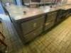 20' STAINLESS CHEFS LINE W/ 6 DROP IN WARMERS, (4) REFRIGERATED DRAWERS, AND RISER SHELF - 4