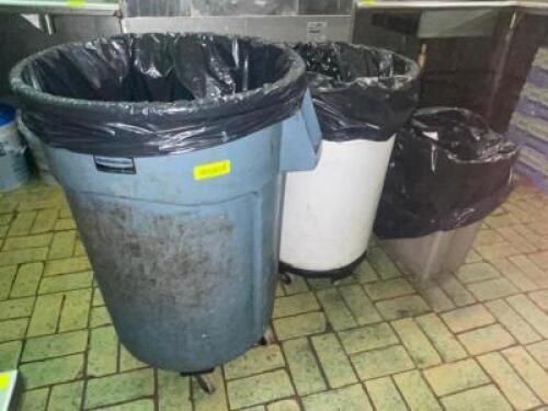 (3) ASSORTED TRASH CANS