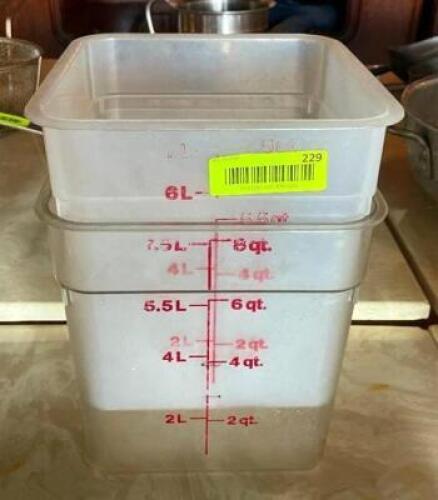 DESCRIPTION: (2) 6 QT. INGREDIENTS BINS QTY: 2