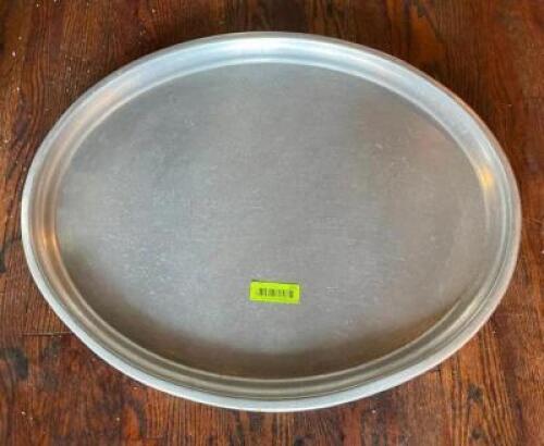 DESCRIPTION: (2) STAINLESS SERVING TRAYS SIZE: 23"X27.5" QTY: 2