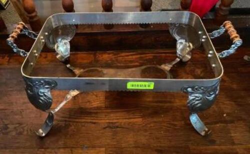 DESCRIPTION: DECORATIVE CHAFER STAND INFORMATION: HAS BROKEN BRACKET - SEE PHOTOS QTY: 1