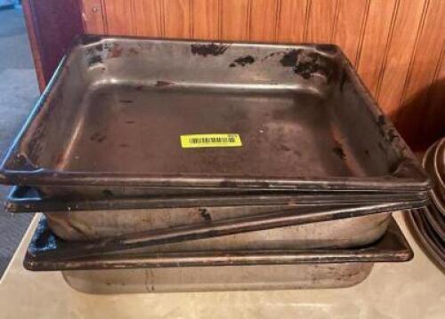 (4) 1/2 SIZE STAINLESS STEAM TABLE INSERTS