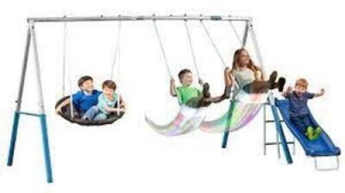 DESCRIPTION: (1) FIREFLY SWING SET WITH LED SWINGS BRAND/MODEL: XDP RECREATION RETAIL$: 195.99 EA QTY: 1
