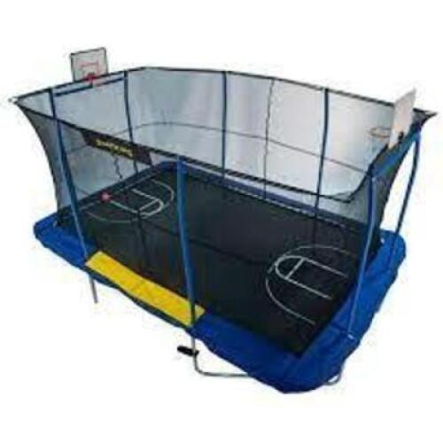 DESCRIPTION: (1) TRAMPOLINE WITH ENCLOSURE AND BASKETBALL HOOP BRAND/MODEL: JUMPKING INFORMATION: 3 OF 3 BOXES RETAIL$: 1149.99 EA SIZE: 10' X 15' QTY