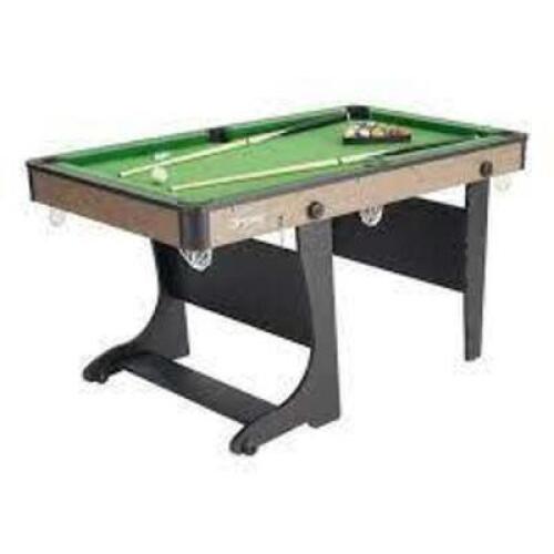 DESCRIPTION: (1) FOLDING POOL TABLE WITH ACCESSORIES BRAND/MODEL: AIRZONE PLAY #82500FL-BT INFORMATION: GREEN RETAIL$: 186.96 EA SIZE: 60"X 32.8"X30.9