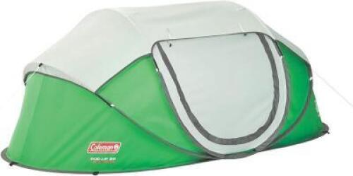 DESCRIPTION: (1) 2- PERSON POP UP TENT BRAND/MODEL: COLMAN 2157804 RETAIL$: 91.14 SIZE: 2 PERSON QTY: 1