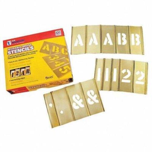 DESCRIPTION: (2) BRASS STENCIL KIT BRAND/MODEL: C.H. HANSON #36K459 INFORMATION: BRASS RETAIL$: $222.22 EA SIZE: 6" QTY: 2