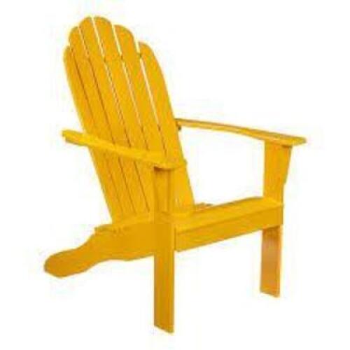DESCRIPTION: (1) WOOD ADIRONDACK CHAIR BRAND/MODEL: MAINSTAYS INFORMATION: YELLOW RETAIL$: $115.00 EA QTY: 1