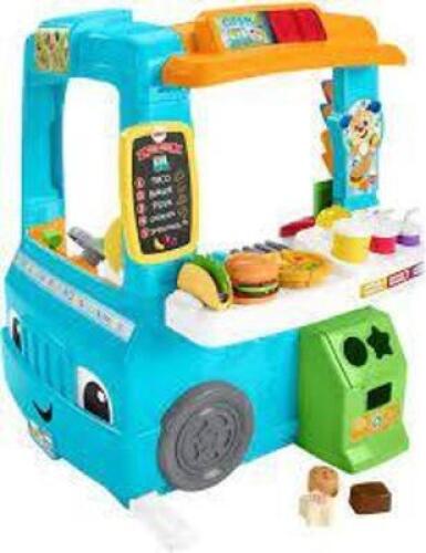 DESCRIPTION: (1) LAUGH AND LEARN SERVIN UP FUN FOOD TRUCK BRAND/MODEL: FISHER PRICE RETAIL$: $45.99 EA QTY: 1