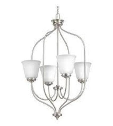 DESCRIPTION: (1) KEATS COLLECTION FOUR-LIGHT FOYER CHANDELIER BRAND/MODEL: PROGRESS LIGHTING #P3891-09 INFORMATION: BRUSHED NICKEL RETAIL$: 393.99 SIZ