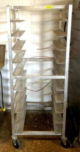 FULL SIZE ALUMINUM PAN RACK ON CASTERS