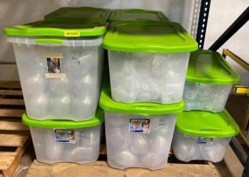 (11) TUBS OF PLASTIC GLOBE PIECES
