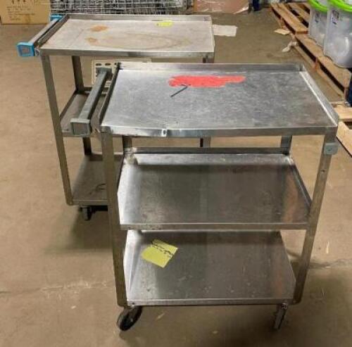 (2) 3-TIER STAINLESS STEEL CARTS