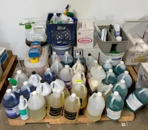 PALLET OF ASSORTED CLEANING SUPPLIES AS SHOWN