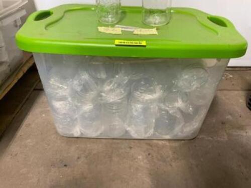 (32) SMALL MASON JARS AND (10) LARGE MASON JARS