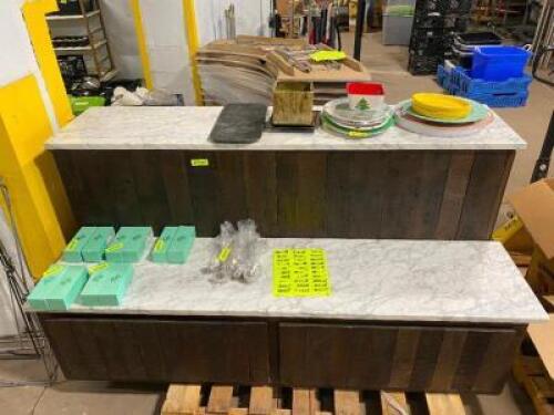 FARMHOUSE STYLE 2-TIER COUNTERTOP WITH UNDERNEATH STORAGE