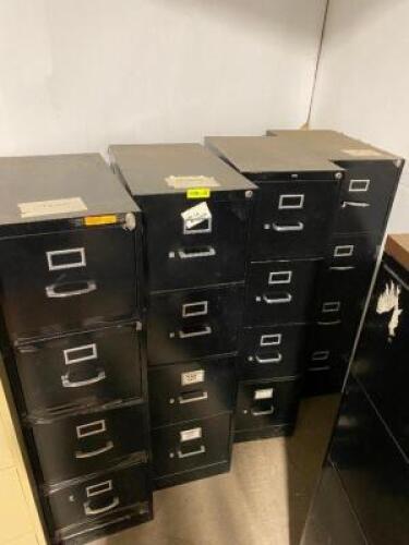 (4) METAL FILE CABINETS, BLACK