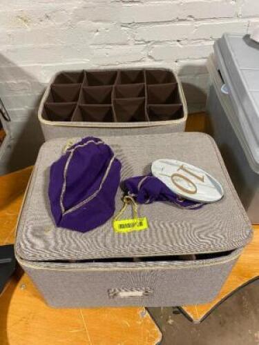 FABRIC MATERIAL ORGANIZERS WITH LIDS (2 PACK)