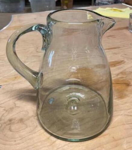(6) SMALL GLASS PITCHERS