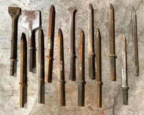 (13) 12" X 1" HAMMER CHISEL BIT ATTACHMENTS